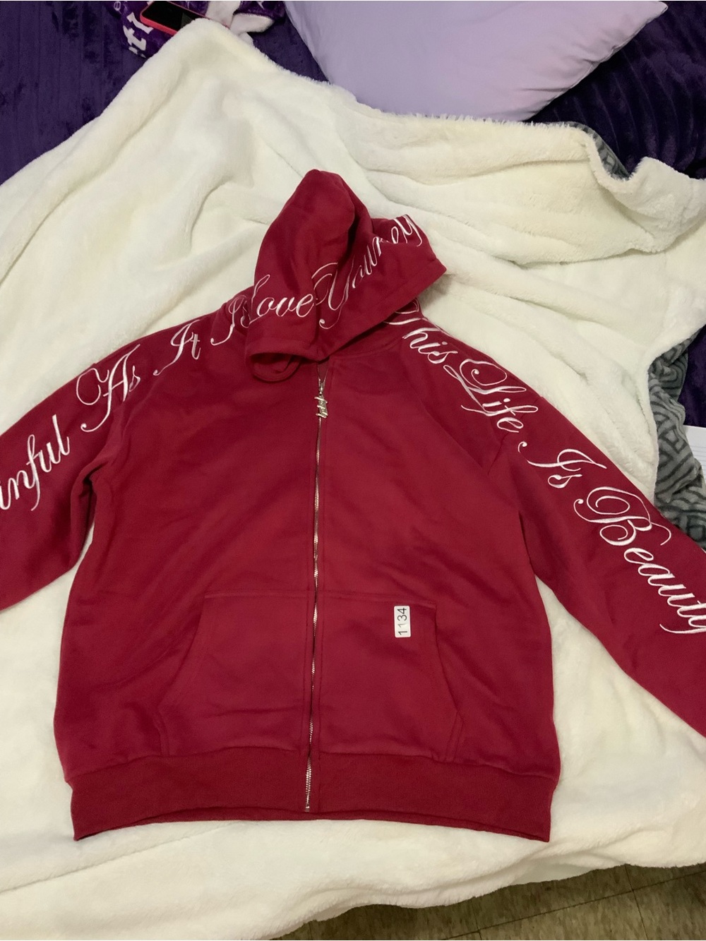 Yours Truly fully Embroidered,Sought after Hoodie